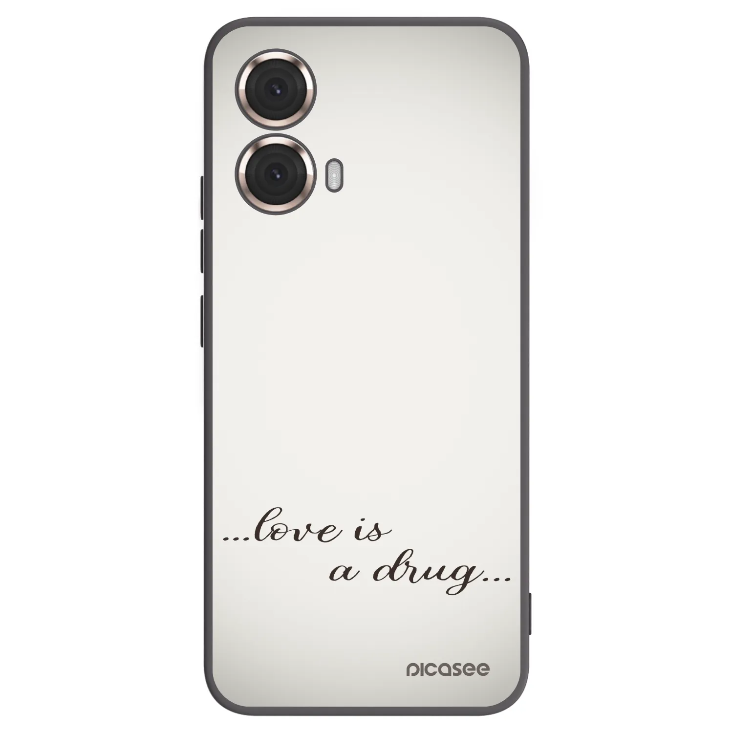 Picasee Μαύρη θήκη σιλικόνης για Motorola Moto G85 - Love is a drug