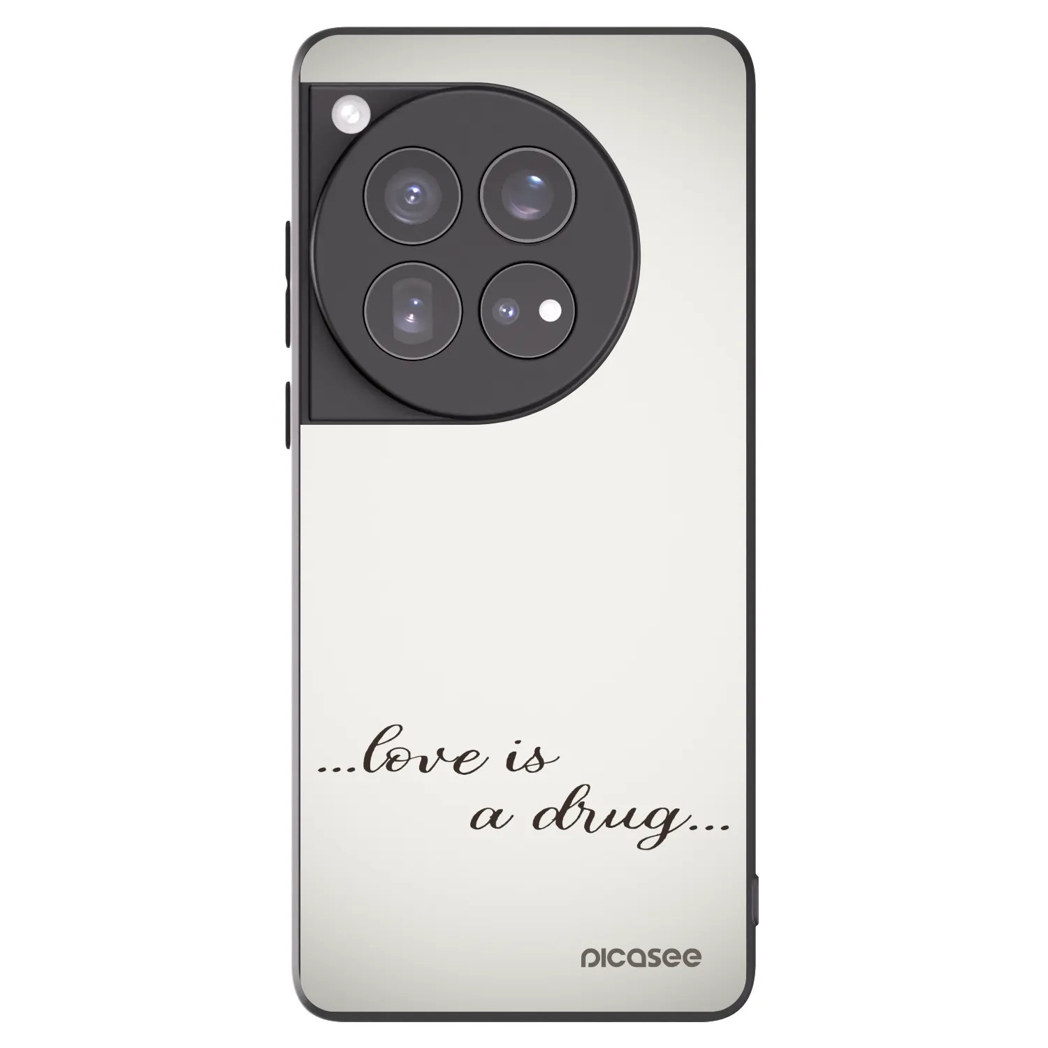 Picasee Μαύρη θήκη σιλικόνης για OnePlus 12 5G - Love is a drug