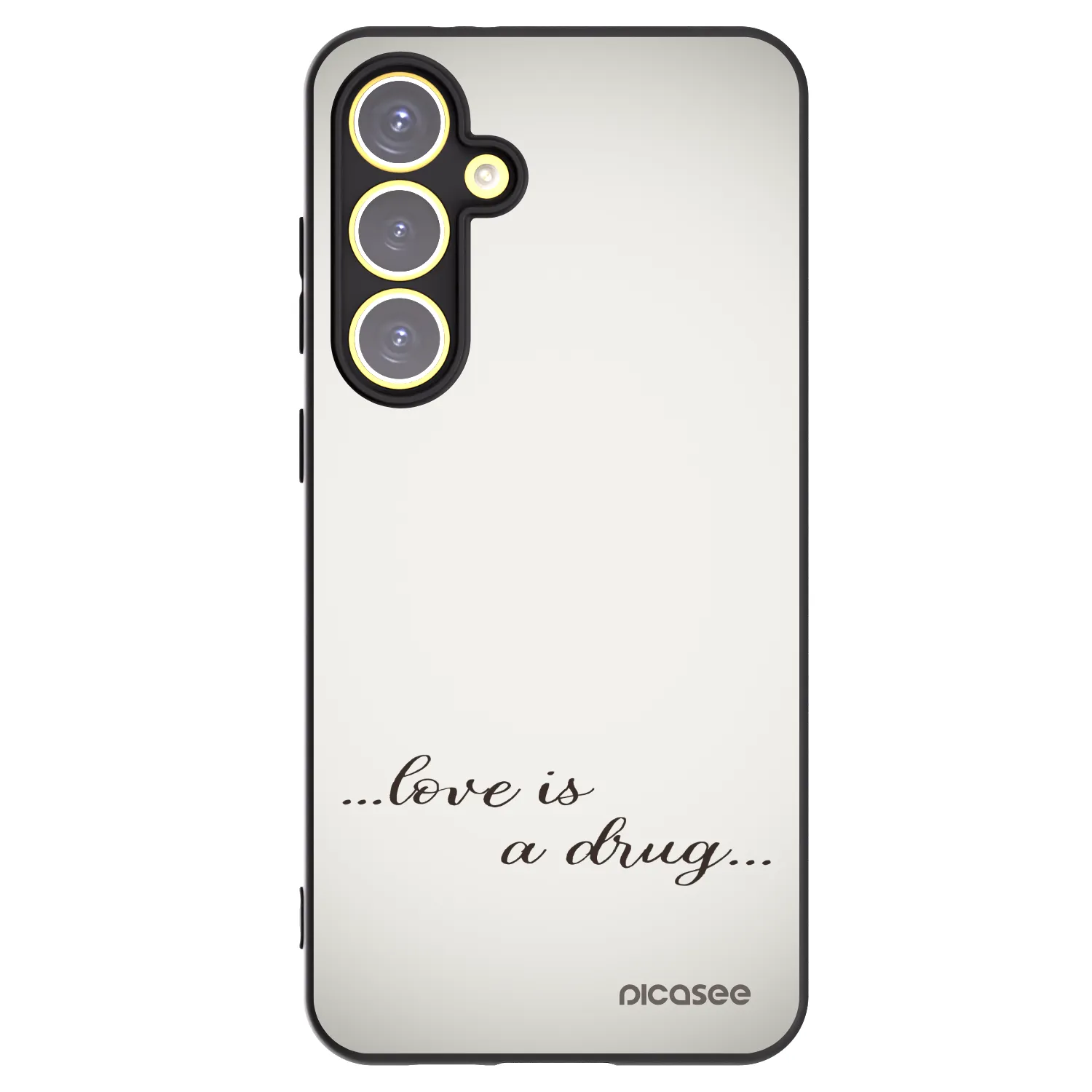 Picasee Μαύρη θήκη σιλικόνης για Samsung Galaxy S24 FE S721B - Love is a drug