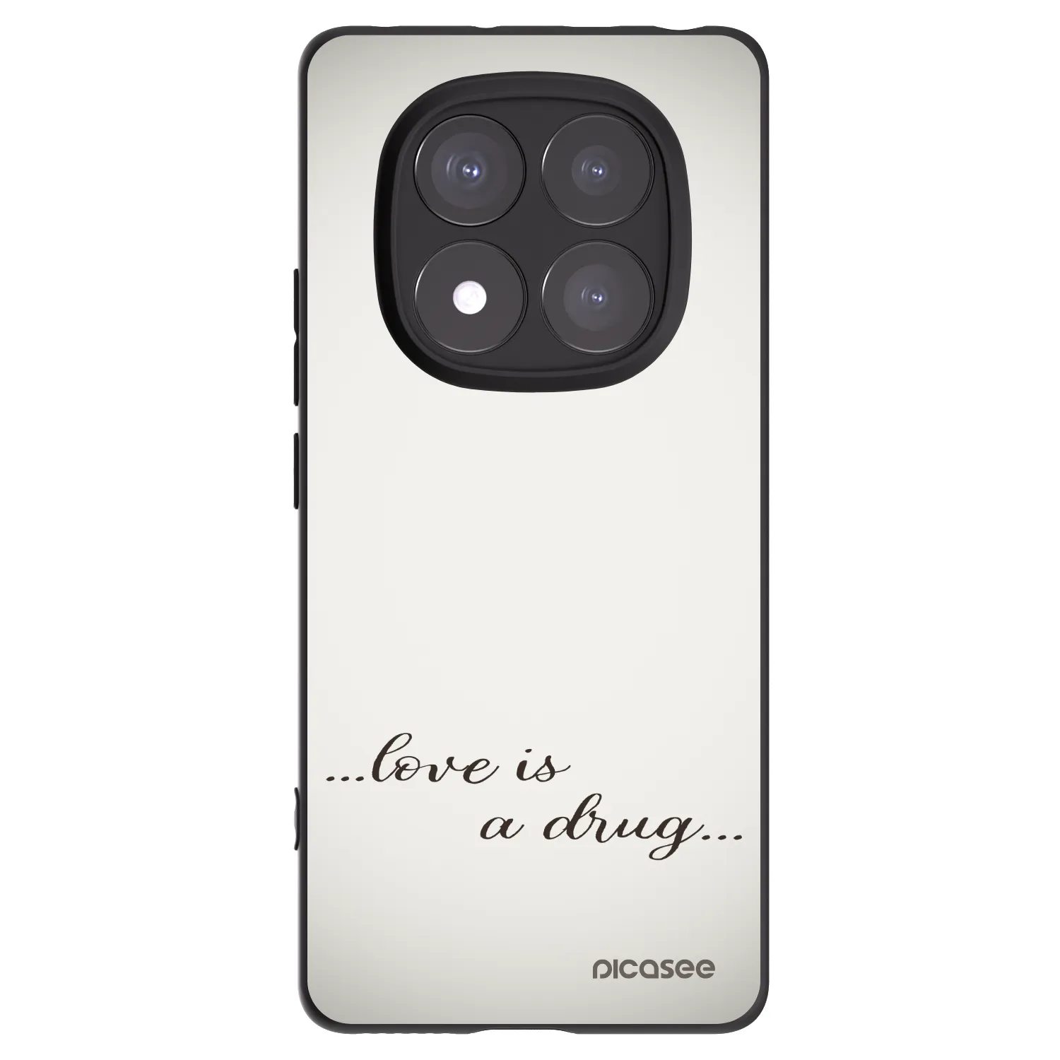 Picasee Μαύρη θήκη σιλικόνης για Xiaomi Redmi Note 14 Pro 5G - Love is a drug