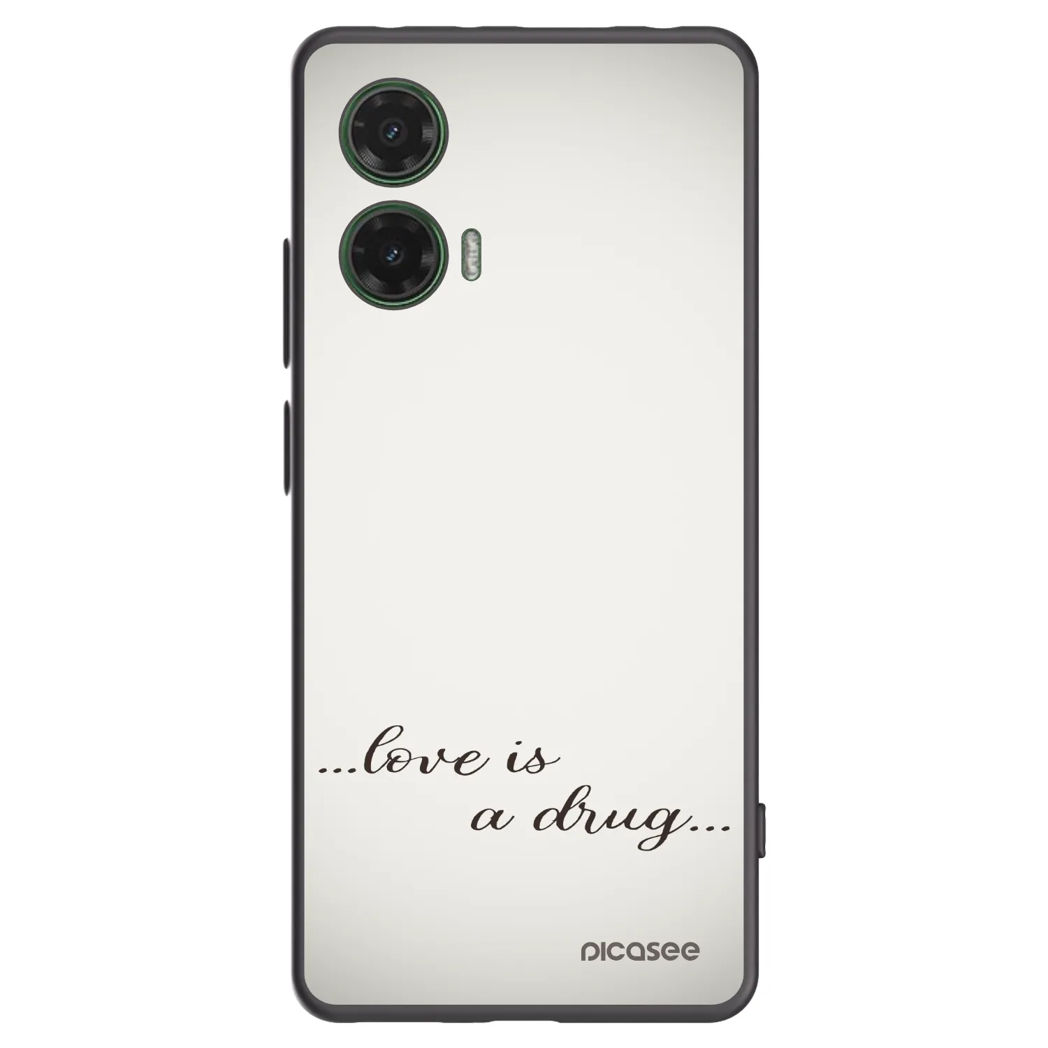 Picasee Μαύρη θήκη σιλικόνης για Motorola Moto G35 5G - Love is a drug