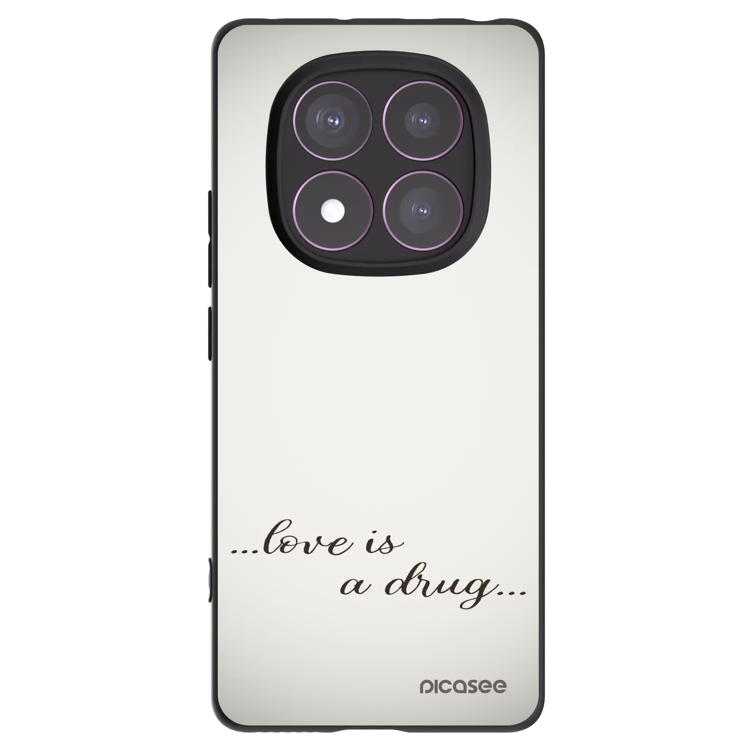 Picasee Μαύρη θήκη σιλικόνης για Xiaomi Redmi Note 14 Pro 4G - Love is a drug