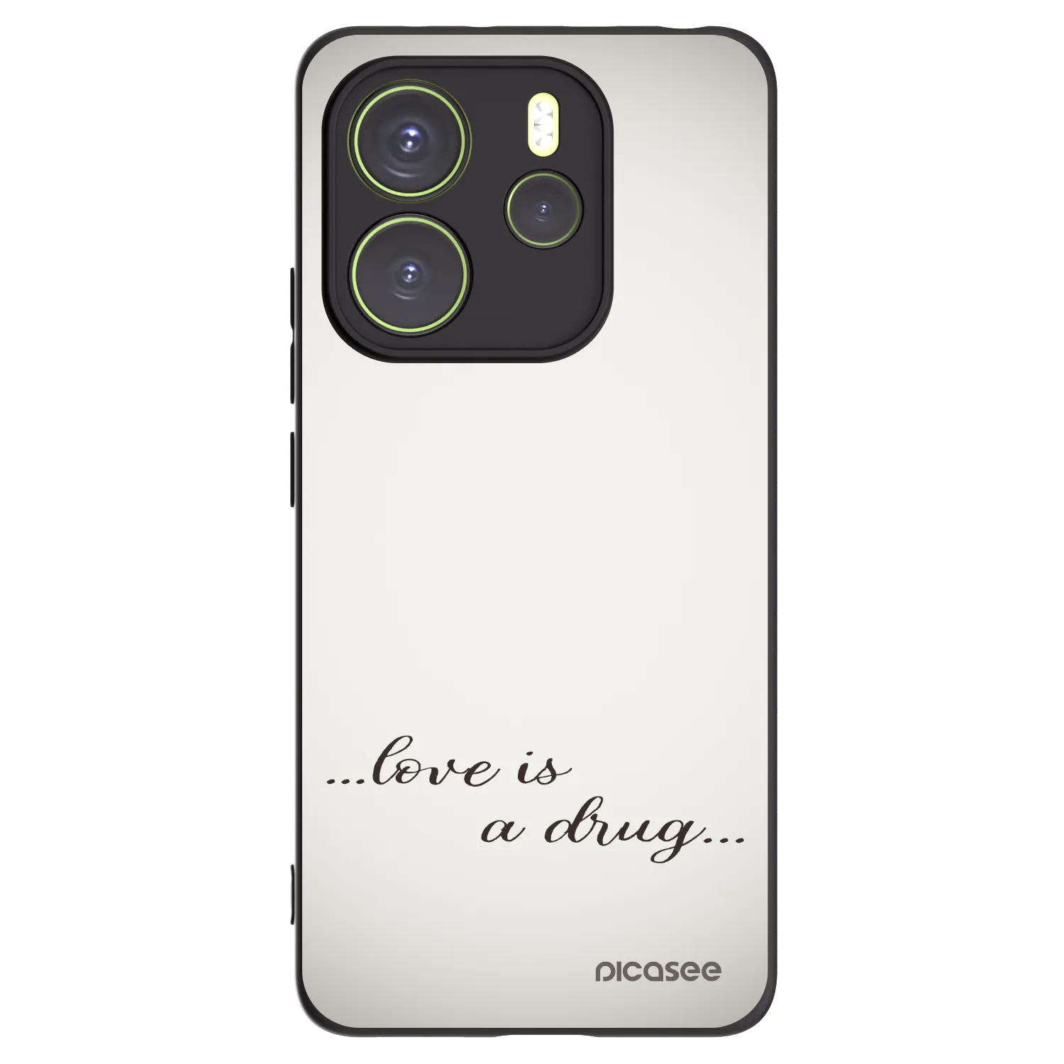 Picasee Μαύρη θήκη σιλικόνης για Xiaomi Redmi Note 14 4G - Love is a drug