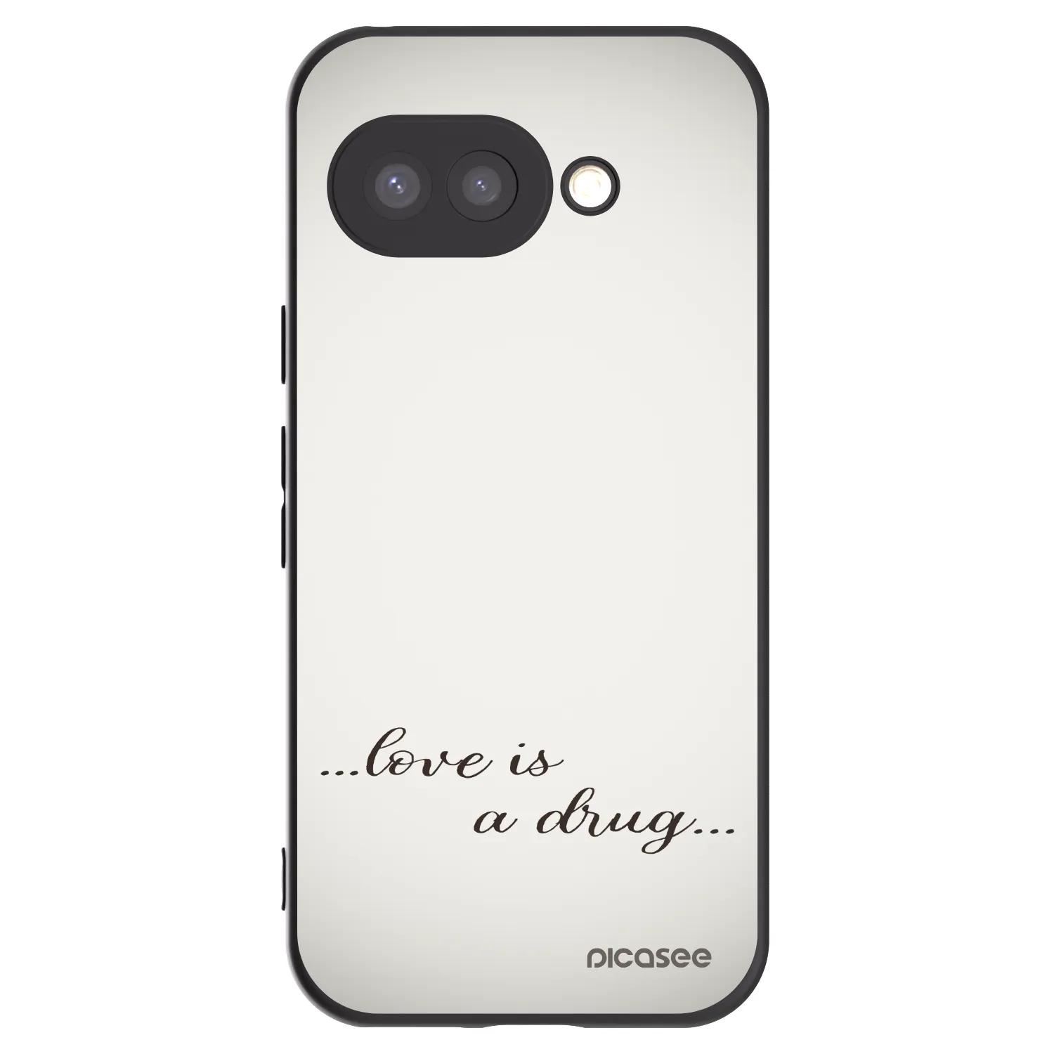 Picasee Μαύρη θήκη σιλικόνης για Google Pixel 9a - Love is a drug