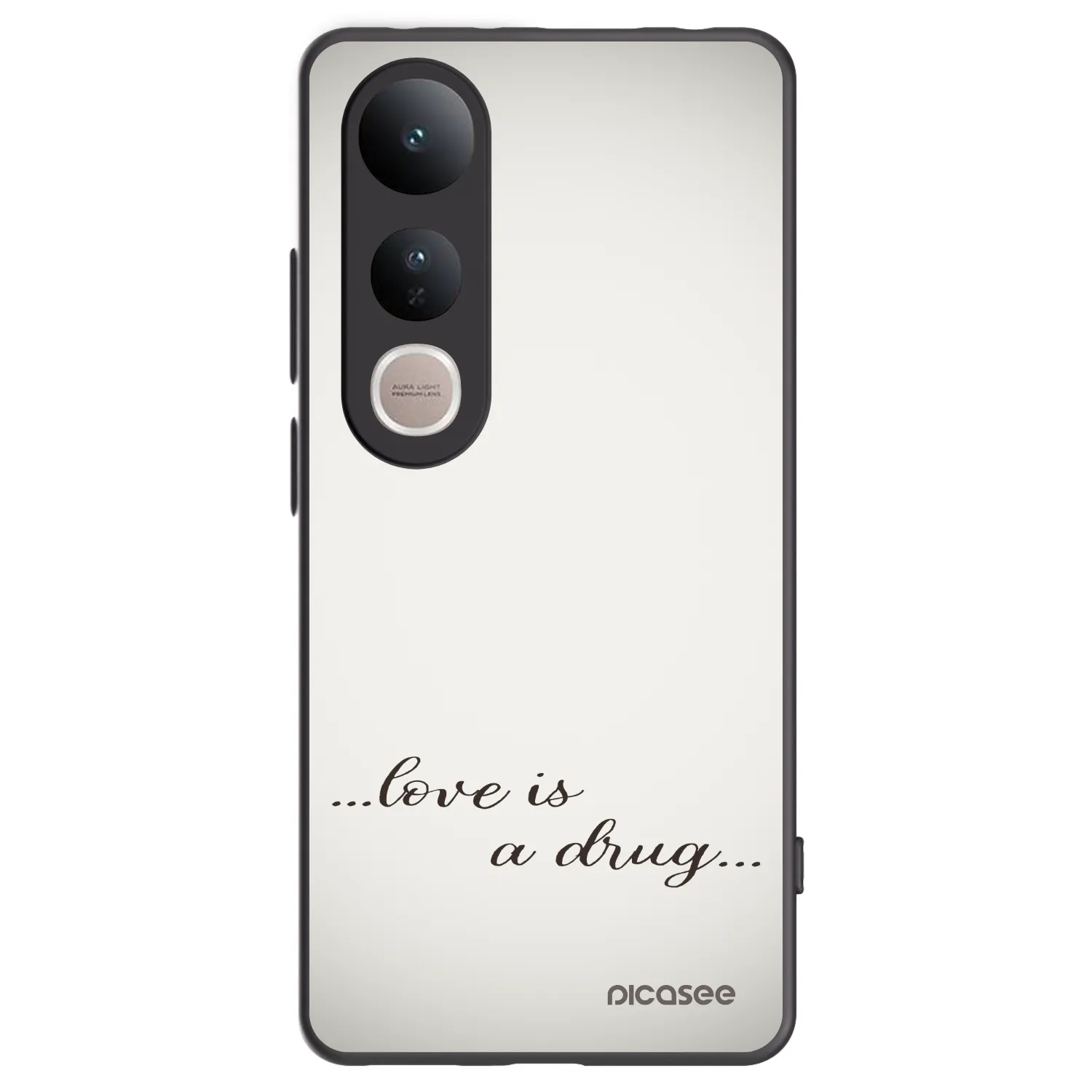 Picasee Μαύρη θήκη σιλικόνης για Vivo V50 Lite 5G - Love is a drug