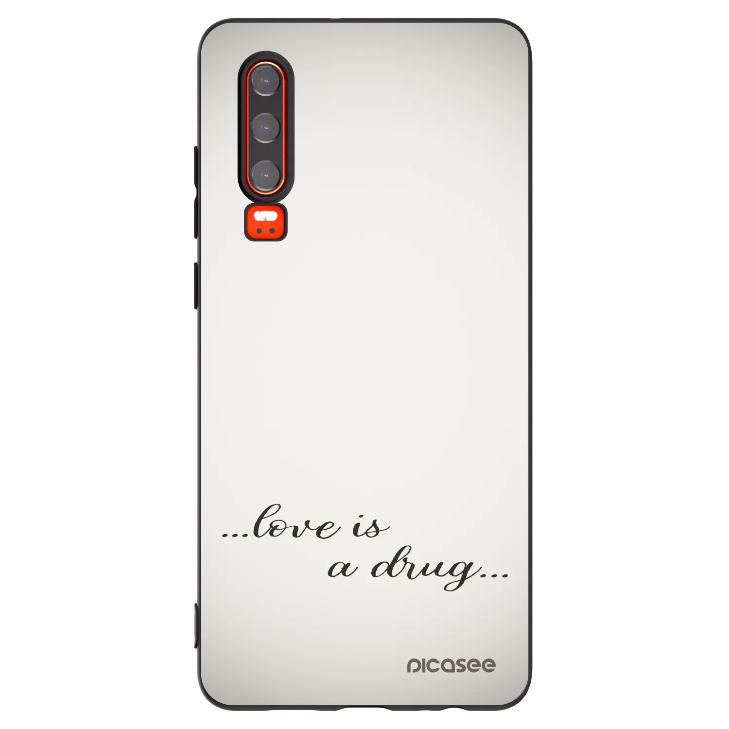 Picasee Μαύρη θήκη σιλικόνης για Huawei P30 - Love is a drug