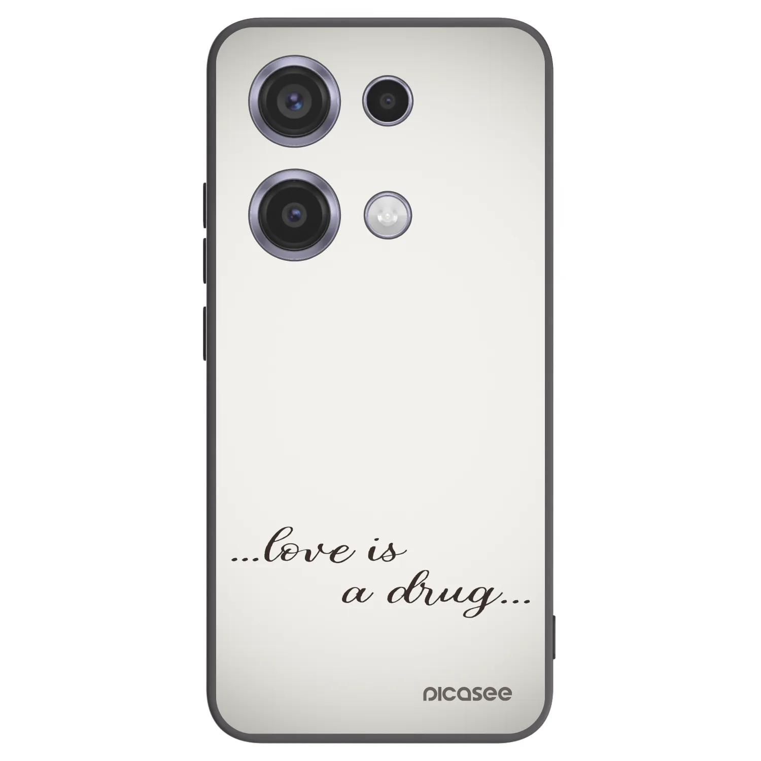 Picasee Μαύρη θήκη σιλικόνης για Xiaomi Redmi Note 14S - Love is a drug