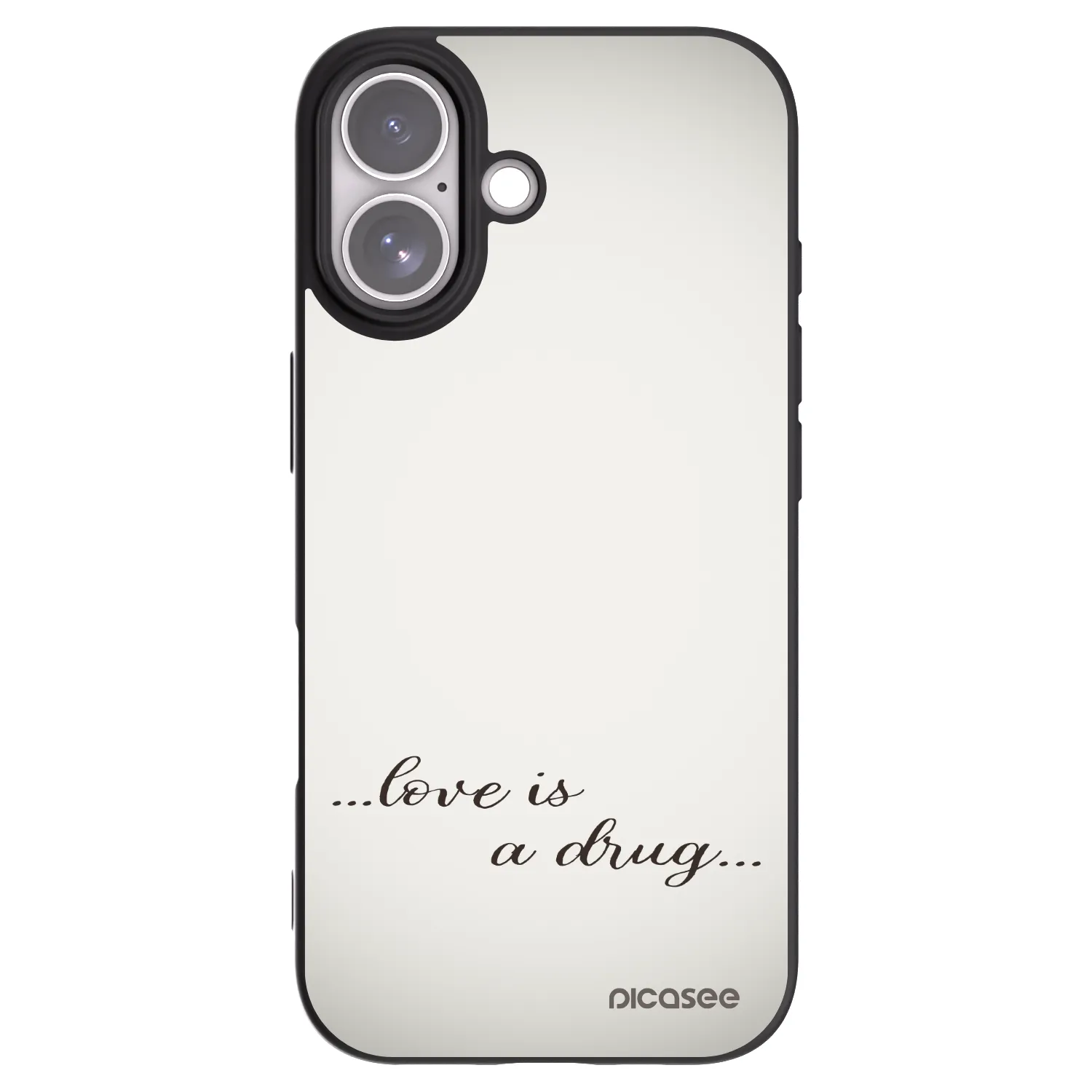 Picasee Μαύρη θήκη σιλικόνης για Apple iPhone 17 - Love is a drug