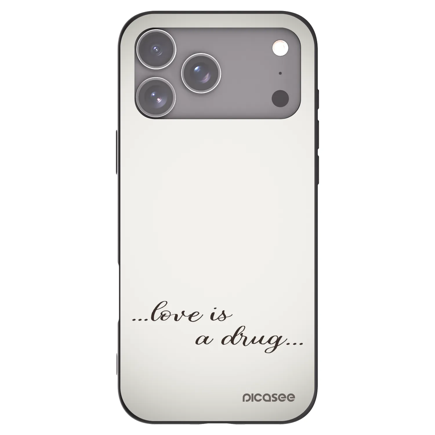 Picasee Μαύρη θήκη σιλικόνης για Apple iPhone 17 Pro Max - Love is a drug
