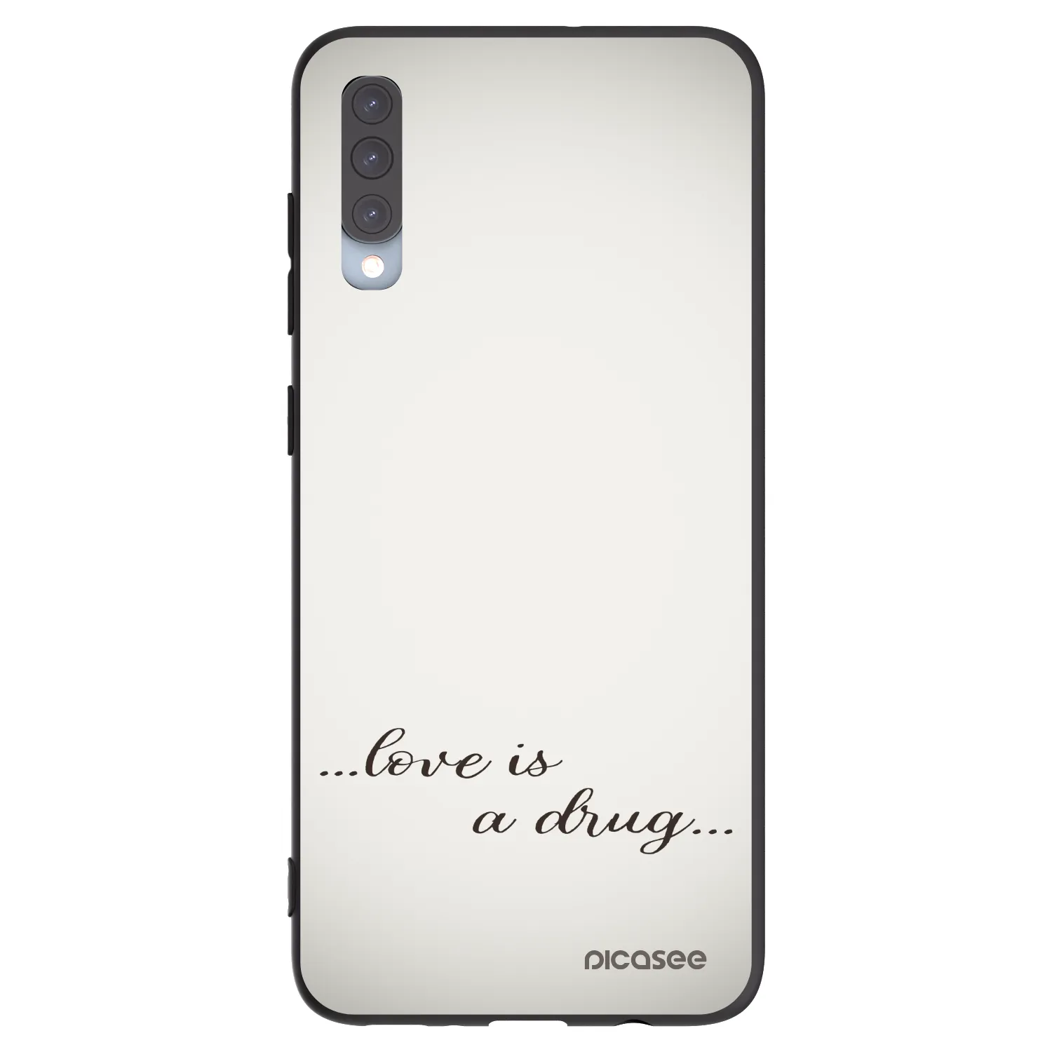 Picasee Μαύρη θήκη σιλικόνης για Samsung Galaxy A70 A705F - Love is a drug