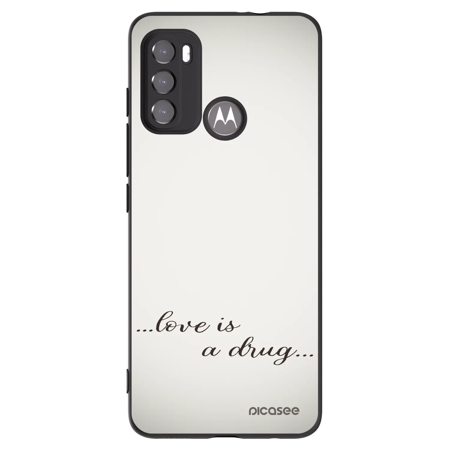 Picasee Μαύρη θήκη σιλικόνης για Motorola Edge 60 5G - Love is a drug