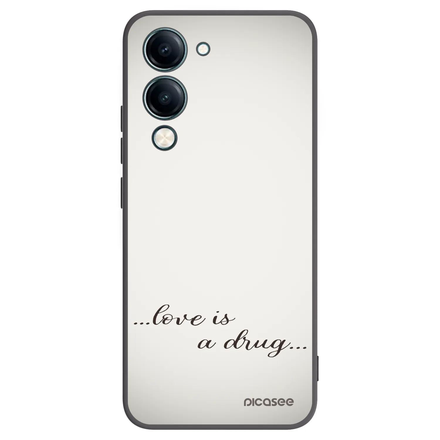 Picasee Μαύρη θήκη σιλικόνης για Vivo Y29s 5G - Love is a drug