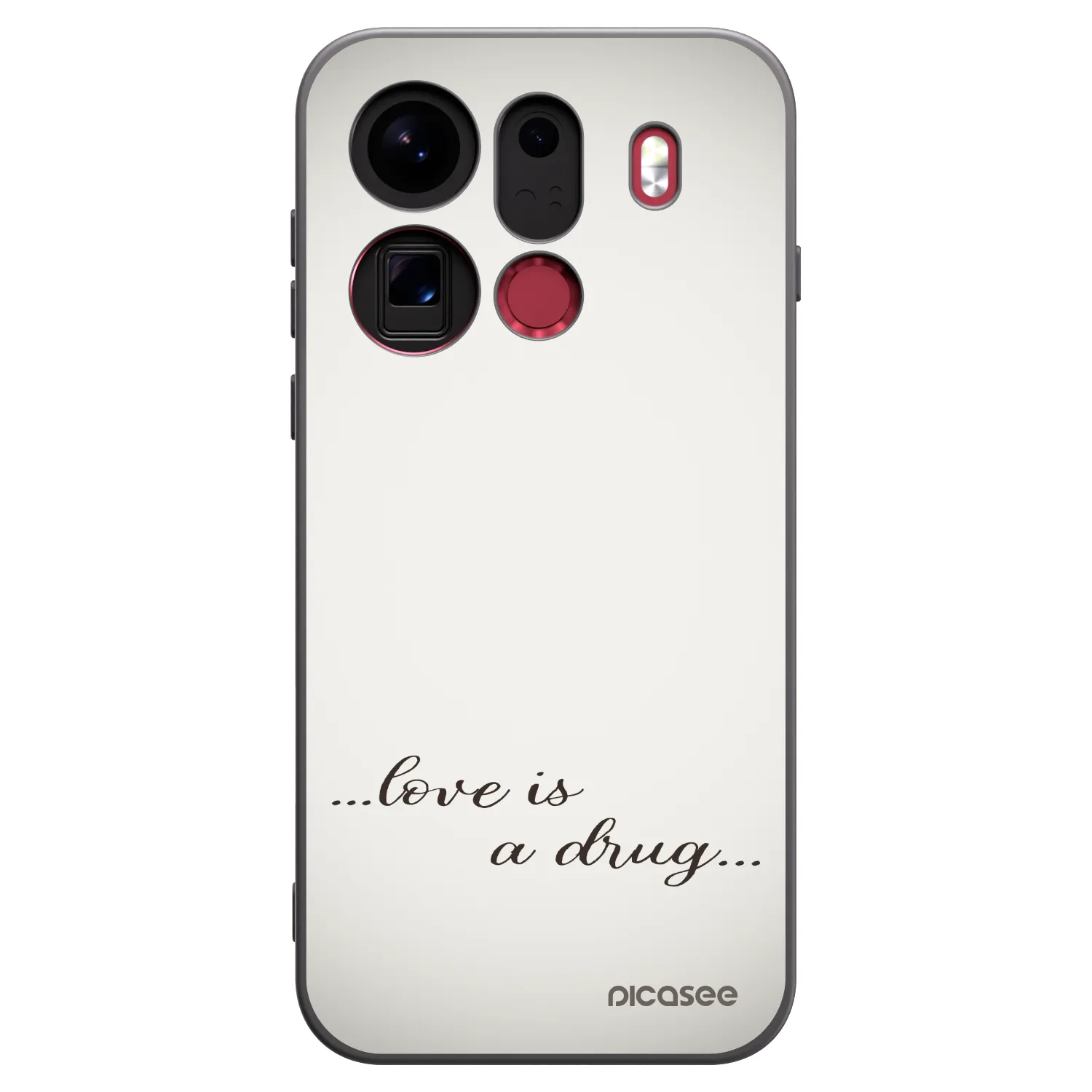 Picasee Μαύρη θήκη σιλικόνης για OPPO Find X9 Pro - Love is a drug