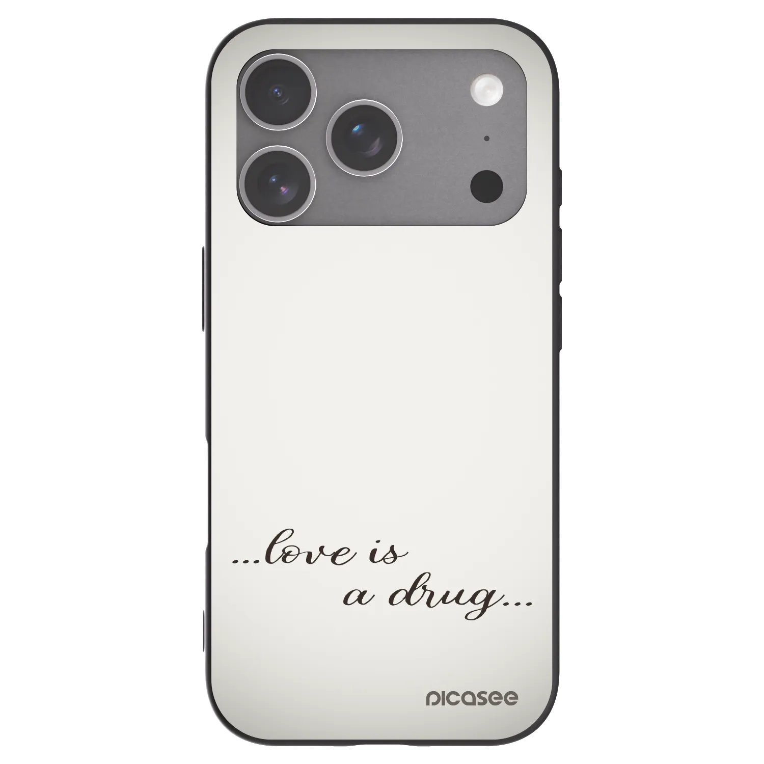 Picasee Μαύρη θήκη σιλικόνης για Apple iPhone 18 Pro - Love is a drug