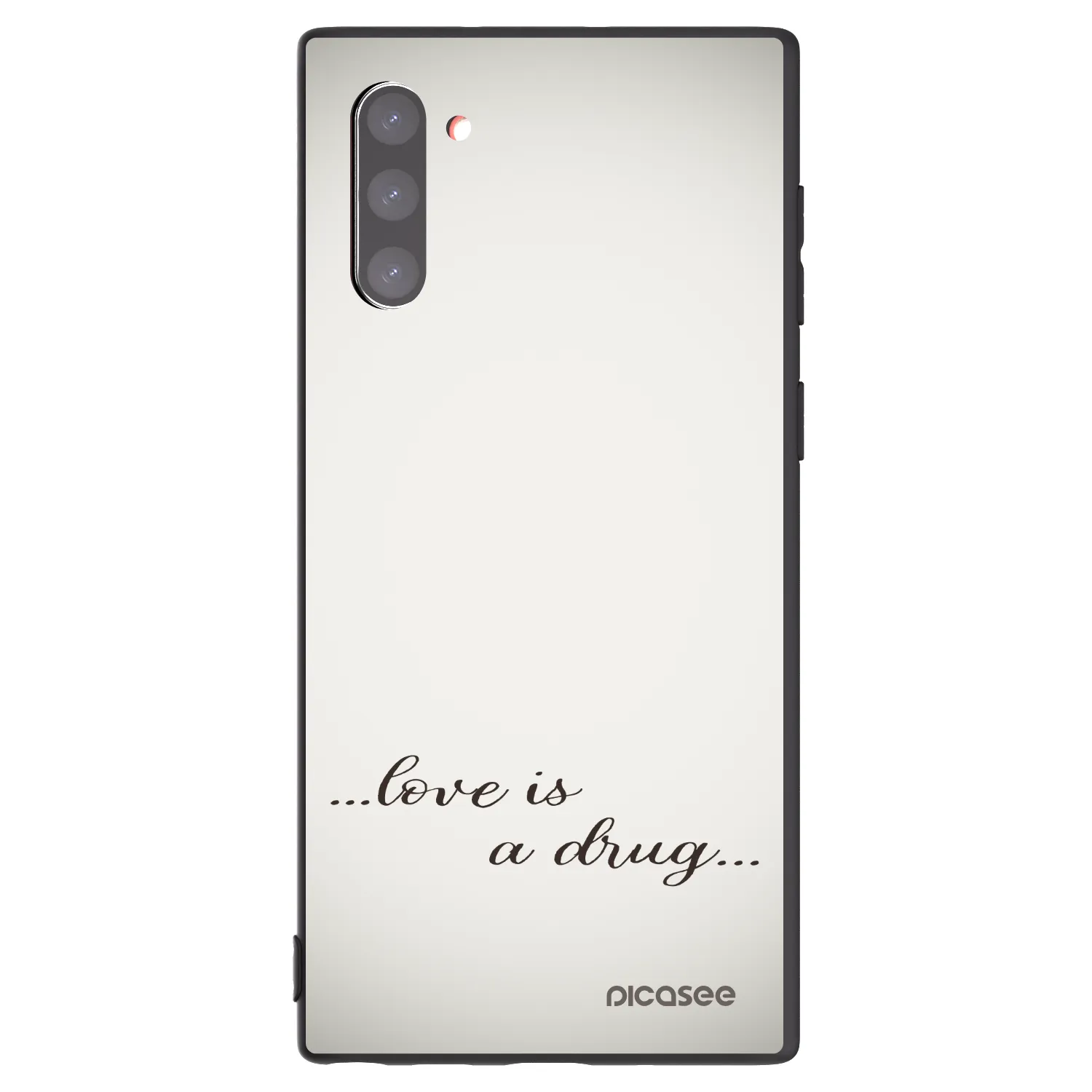 Picasee Μαύρη θήκη σιλικόνης για Samsung Galaxy Note 10 N970F - Love is a drug