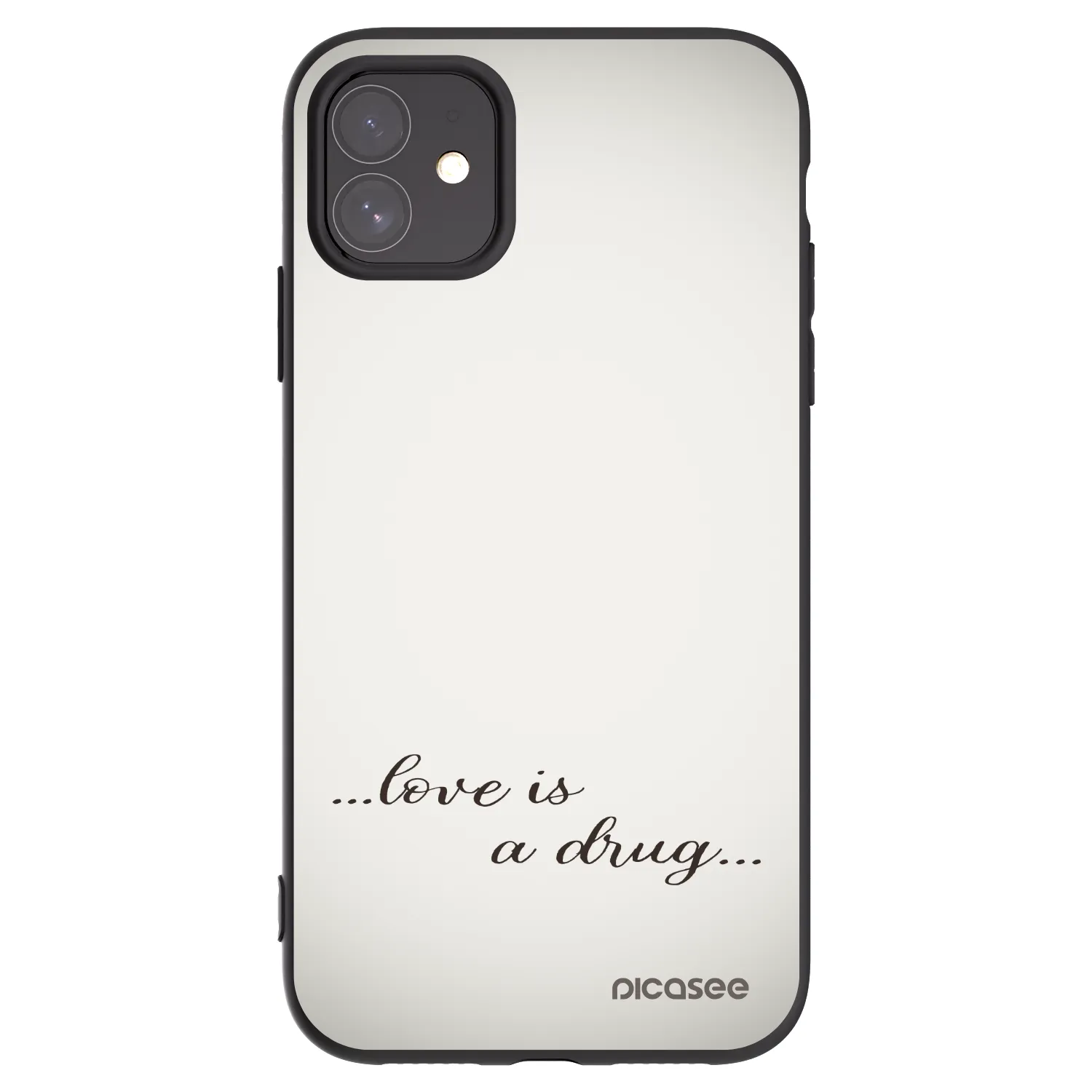 Picasee Μαύρη θήκη σιλικόνης για Apple iPhone 11 - Love is a drug
