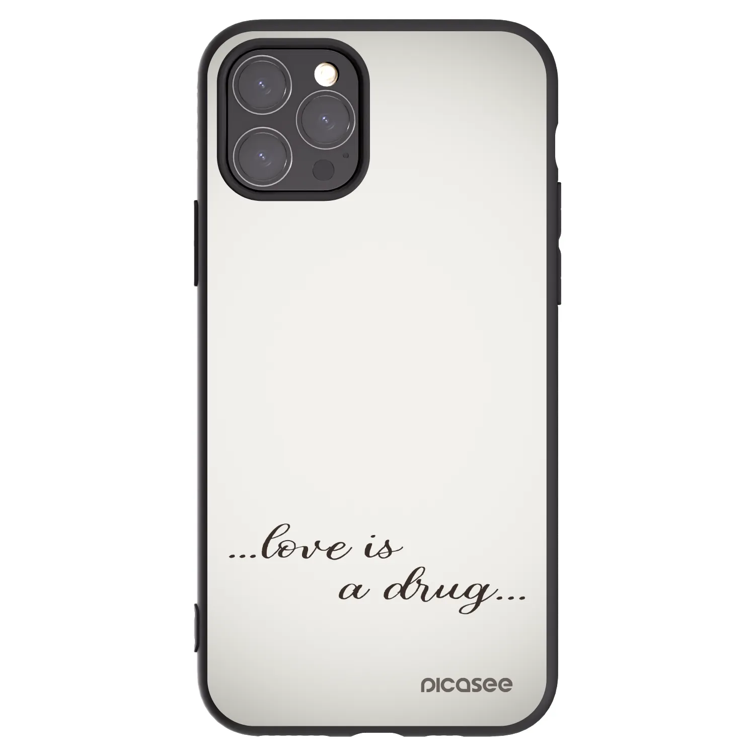Picasee Μαύρη θήκη σιλικόνης για Apple iPhone 11 Pro - Love is a drug