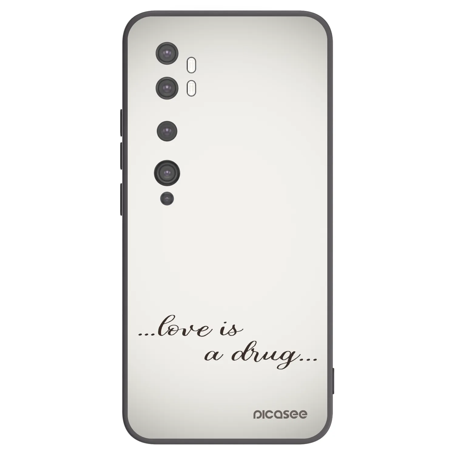 Picasee Μαύρη θήκη σιλικόνης για Xiaomi Mi Note 10 (Pro) - Love is a drug