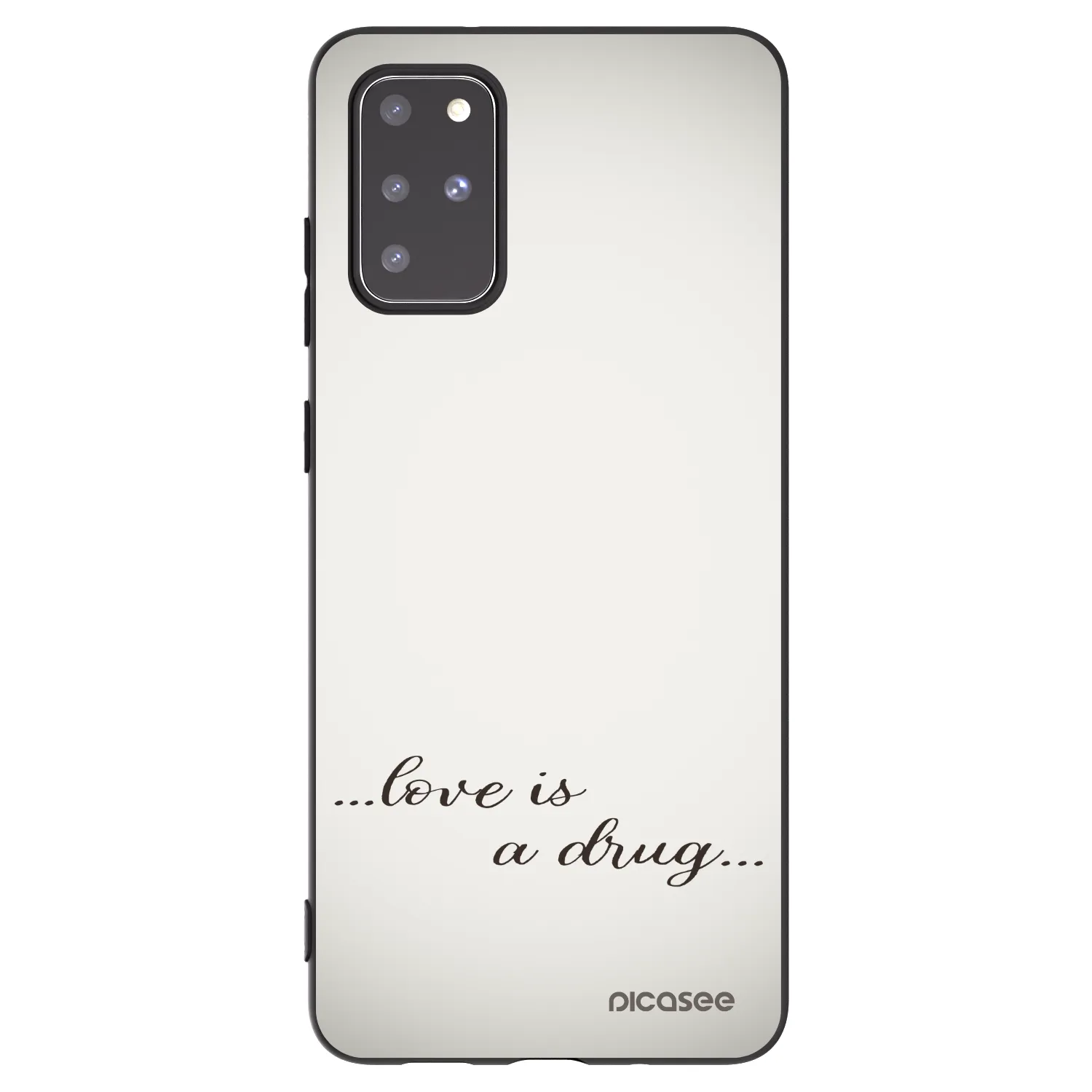 Picasee Μαύρη θήκη σιλικόνης για Samsung Galaxy S20+ G985F - Love is a drug