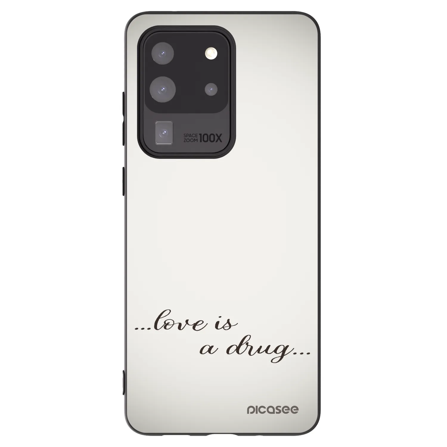 Picasee Μαύρη θήκη σιλικόνης για Samsung Galaxy S20 Ultra 5G G988F - Love is a drug