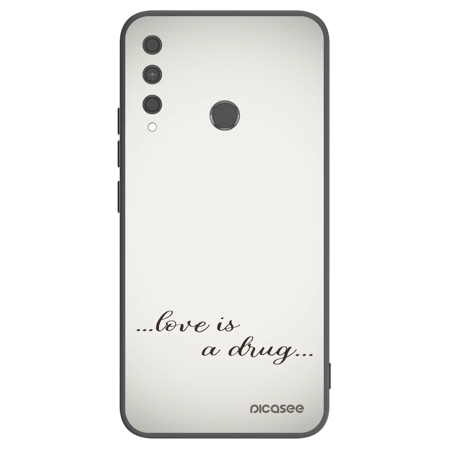 Picasee Μαύρη θήκη σιλικόνης για Huawei P40 Lite E - Love is a drug