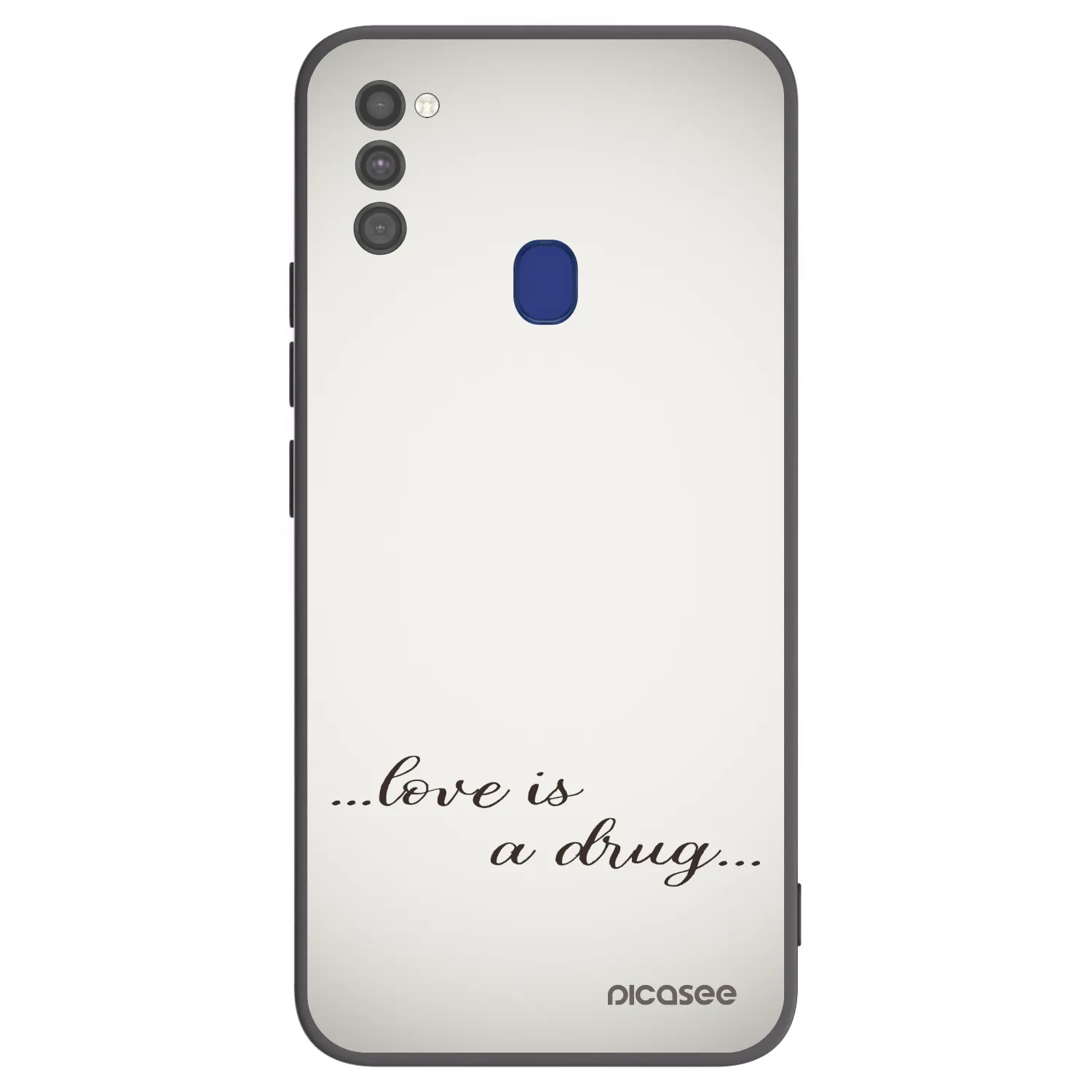 Picasee Μαύρη θήκη σιλικόνης για Samsung Galaxy M21 M215F - Love is a drug