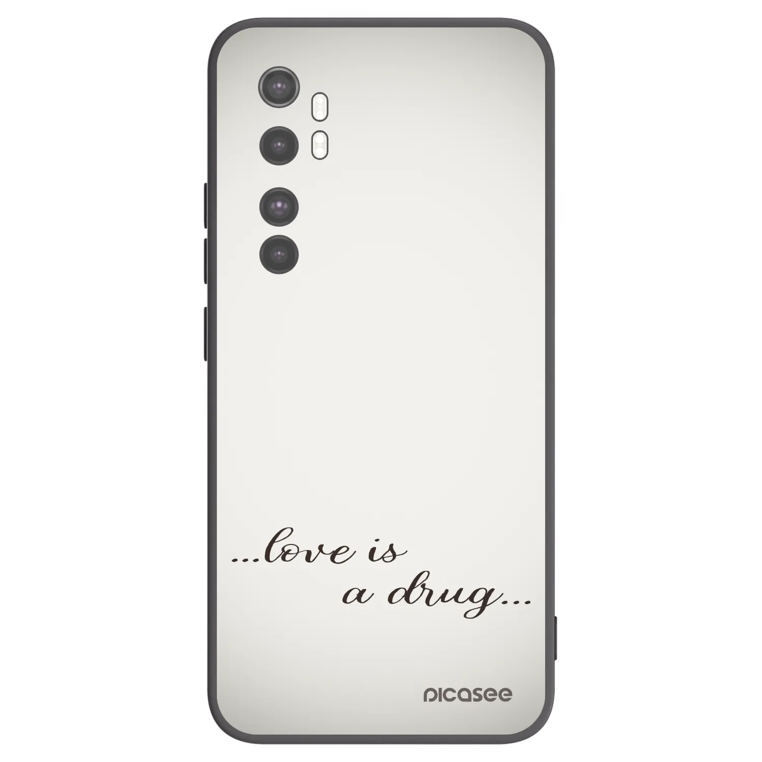 Picasee Μαύρη θήκη σιλικόνης για Xiaomi Mi Note 10 Lite - Love is a drug