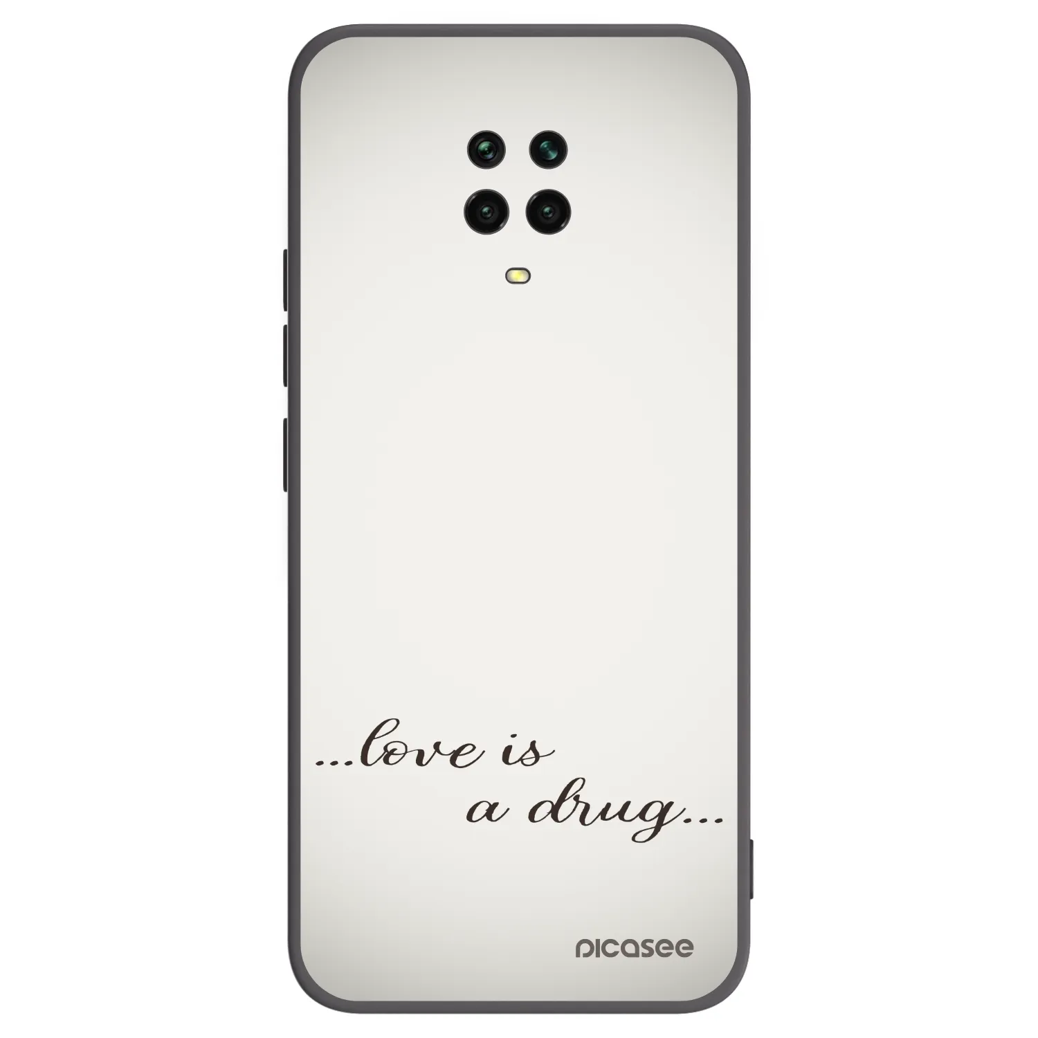 Picasee Μαύρη θήκη σιλικόνης για Xiaomi Redmi Note 9S - Love is a drug
