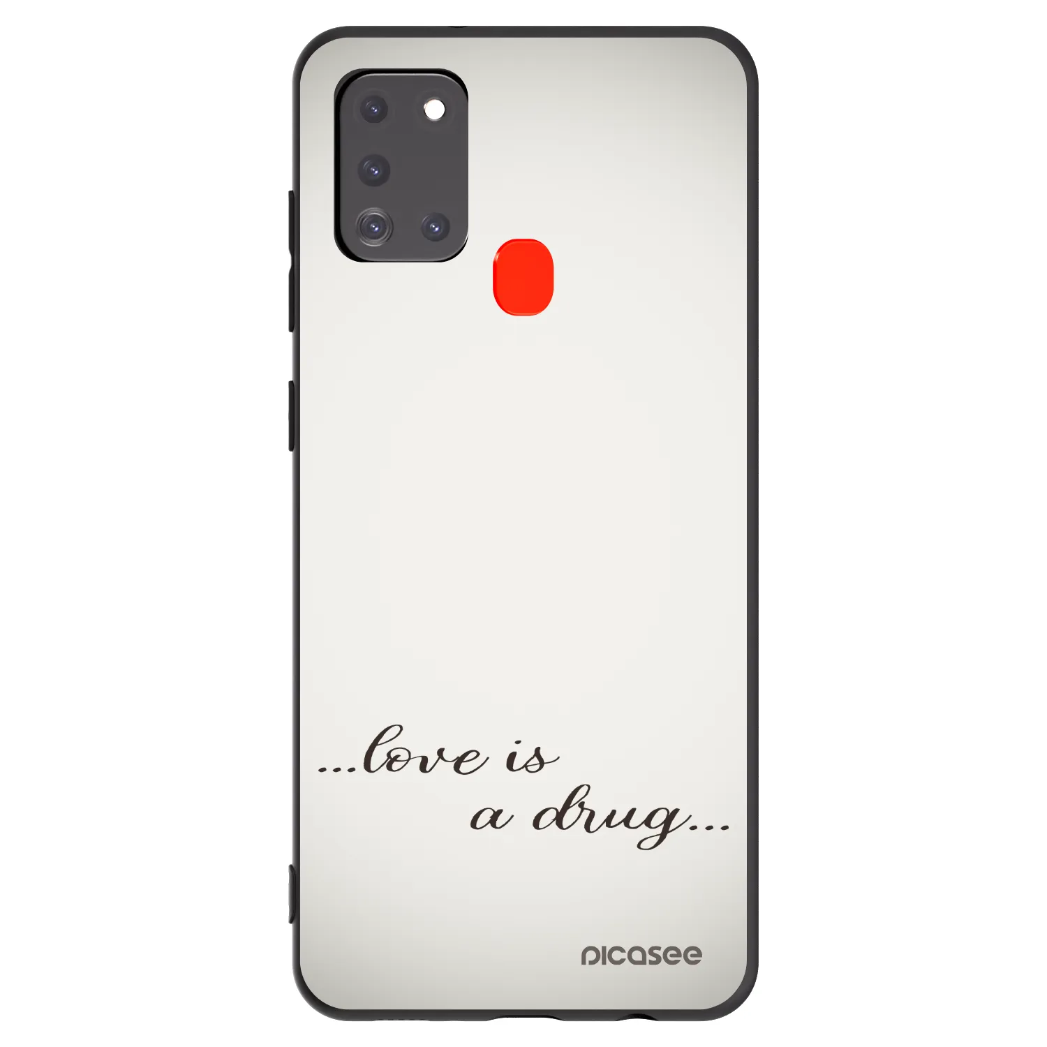 Picasee Μαύρη θήκη σιλικόνης για Samsung Galaxy A21s - Love is a drug