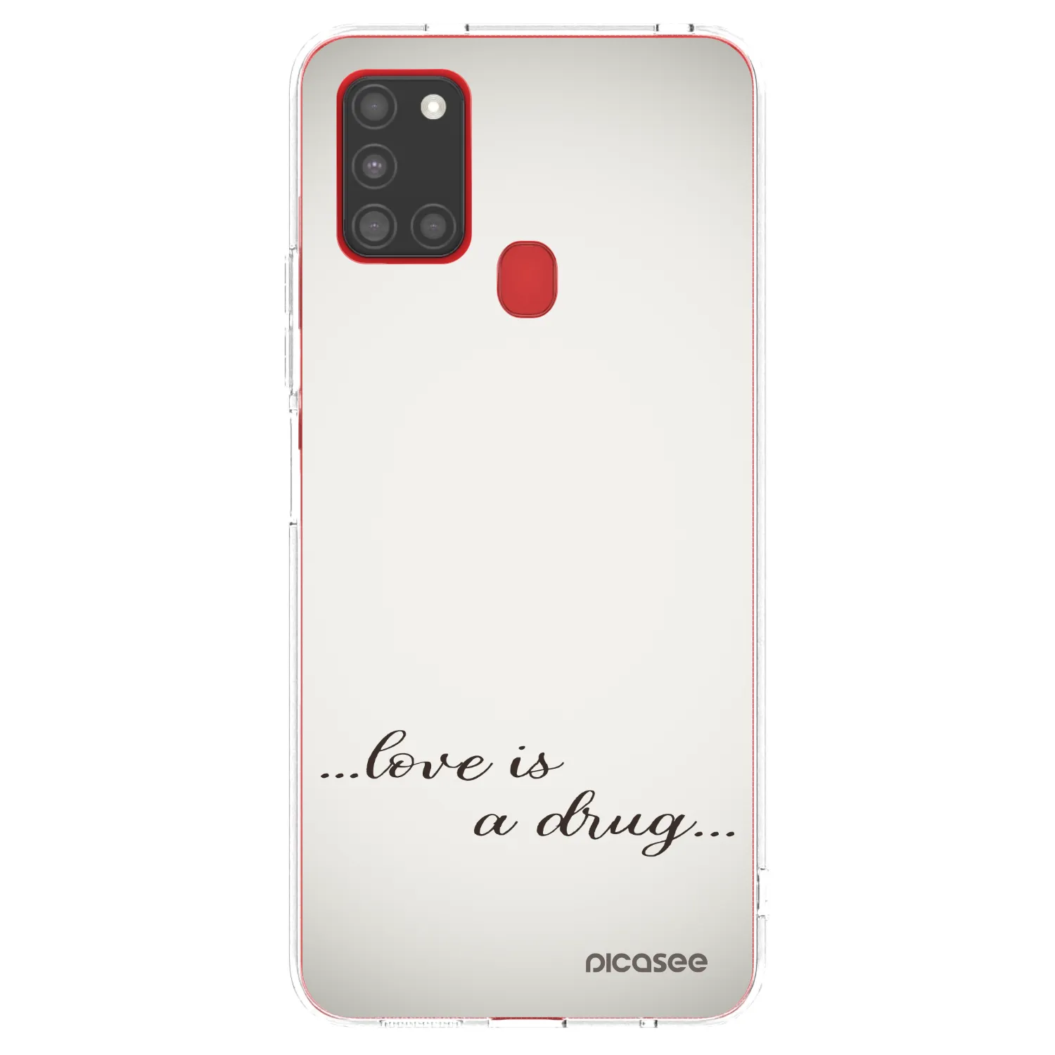 Picasee διαφανής θήκη σιλικόνης Samsung Galaxy A21s - Love is a drug