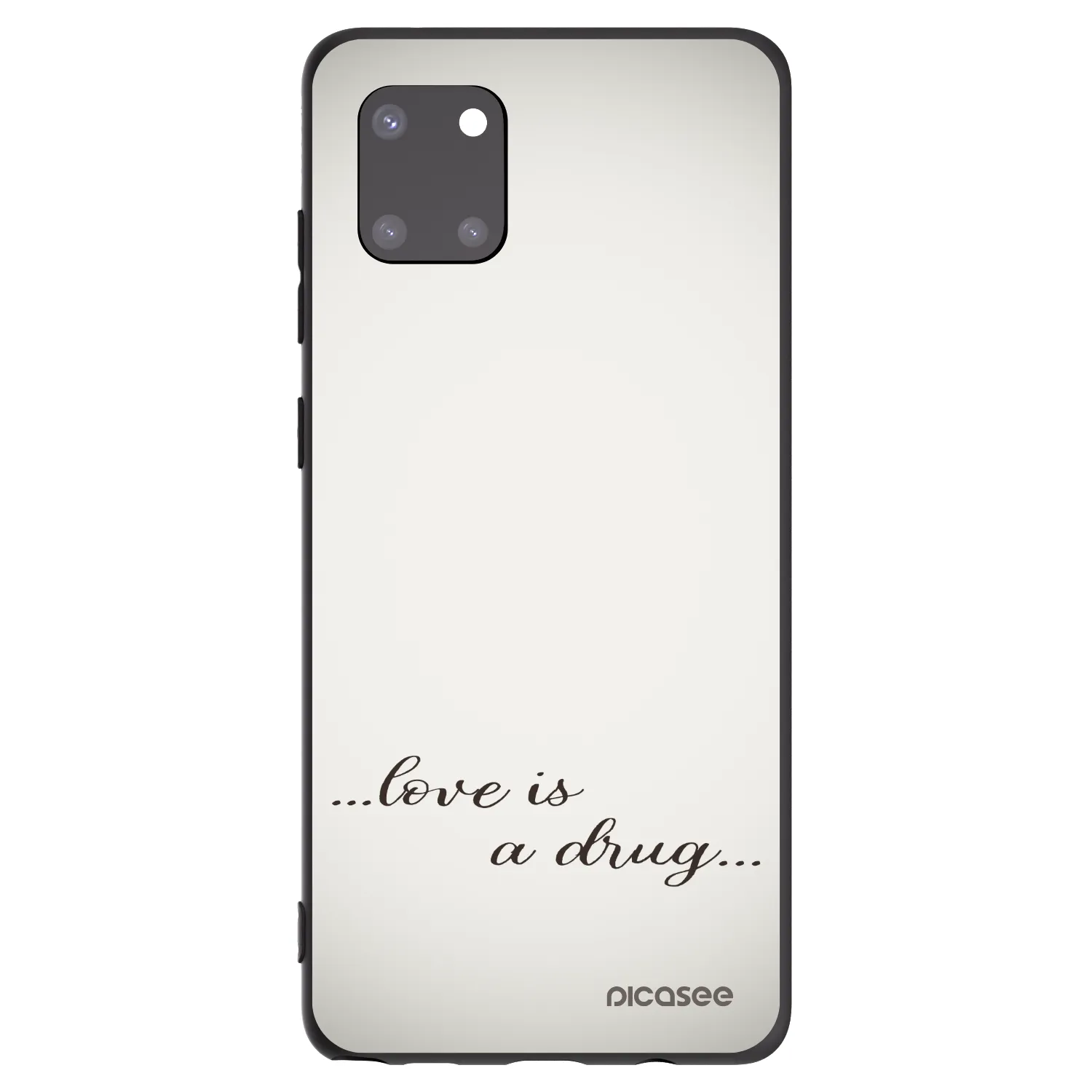 Picasee Μαύρη θήκη σιλικόνης για Samsung Galaxy Note 10 Lite N770F - Love is a drug