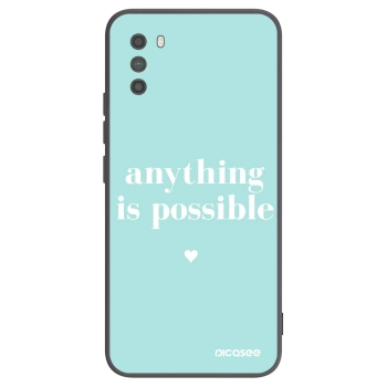 Picasee Μαύρη θήκη σιλικόνης για Xiaomi Poco M3 - Anything is possible