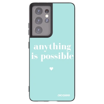 Picasee Μαύρη θήκη σιλικόνης για Samsung Galaxy S21 Ultra 5G G998B - Anything is possible