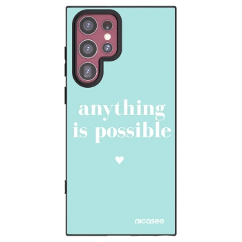Picasee Μαύρη θήκη σιλικόνης για Samsung Galaxy S22 Ultra 5G - Anything is possible