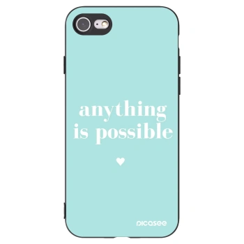 Picasee Μαύρη θήκη σιλικόνης για Apple iPhone SE 2022 - Anything is possible