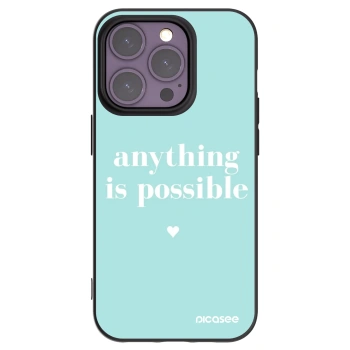 Picasee Μαύρη θήκη σιλικόνης για Apple iPhone 14 Pro - Anything is possible