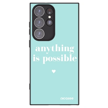 Picasee Μαύρη θήκη σιλικόνης για Samsung Galaxy S23 Ultra 5G - Anything is possible