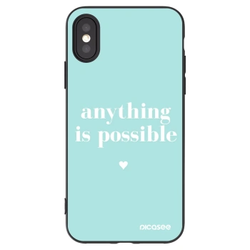 Picasee Μαύρη θήκη σιλικόνης για Apple iPhone X/XS - Anything is possible