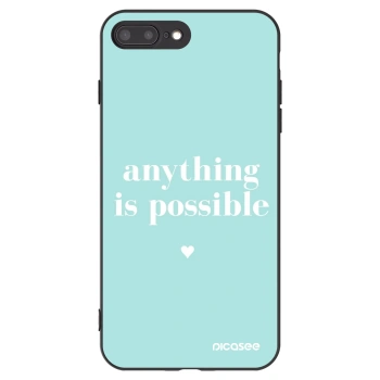 Picasee Μαύρη θήκη σιλικόνης για Apple iPhone 8 Plus - Anything is possible