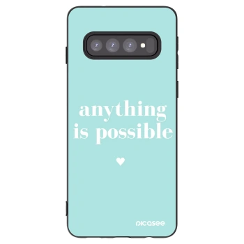 Picasee Μαύρη θήκη σιλικόνης για Samsung Galaxy S10 G973 - Anything is possible