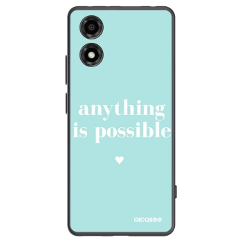 Picasee Μαύρη θήκη σιλικόνης για Motorola Moto E14 - Anything is possible