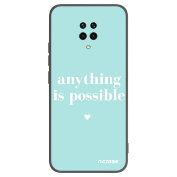 Picasee Μαύρη θήκη σιλικόνης για Xiaomi Redmi Note 9 Pro - Anything is possible