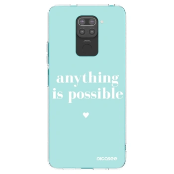 Picasee Μαύρη θήκη σιλικόνης για Xiaomi Redmi Note 9 - Anything is possible