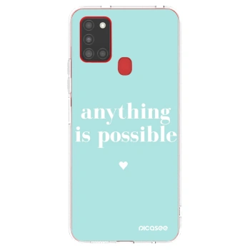 Picasee διαφανής θήκη σιλικόνης Samsung Galaxy A21s - Anything is possible