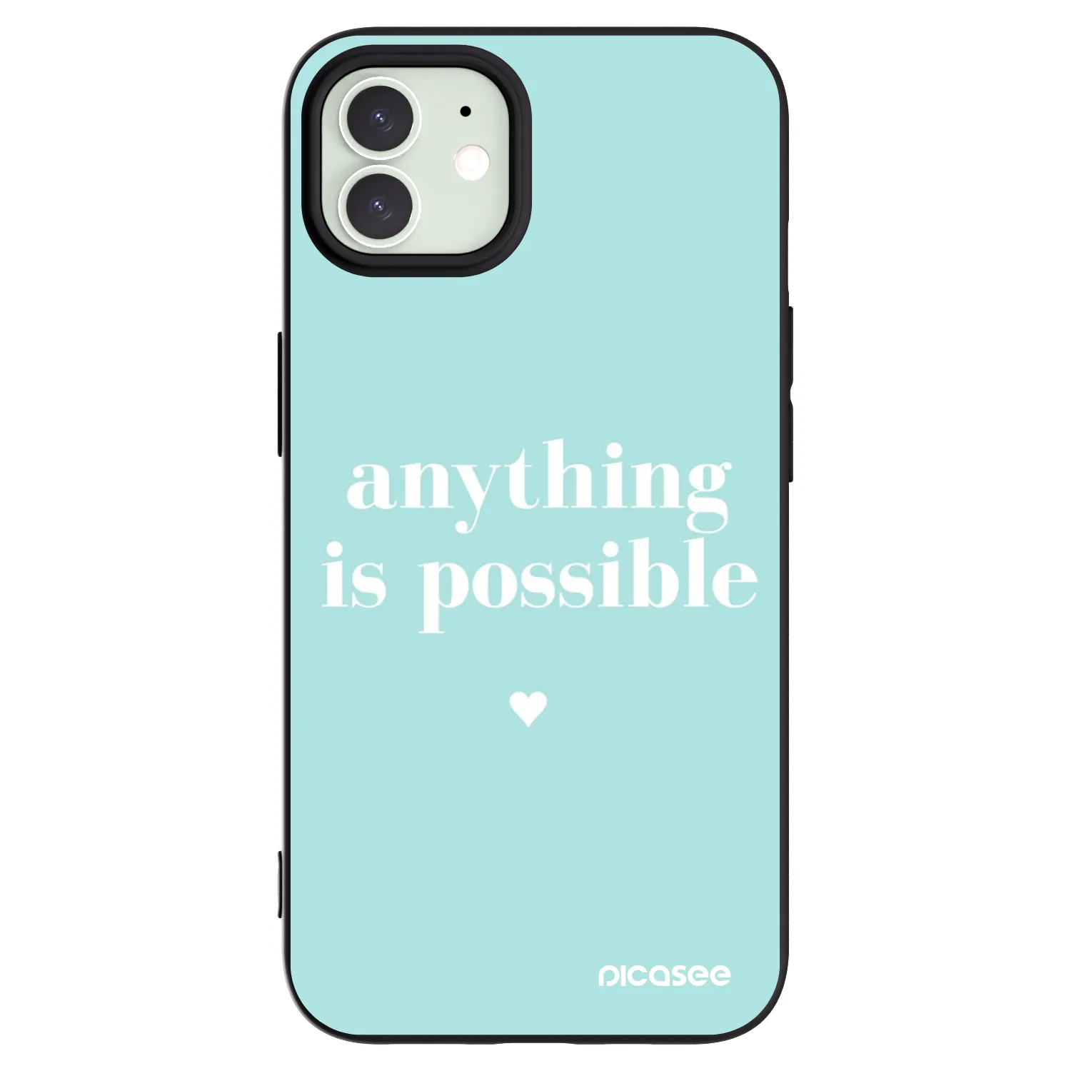 Picasee Μαύρη θήκη σιλικόνης για Apple iPhone 12 - Anything is possible