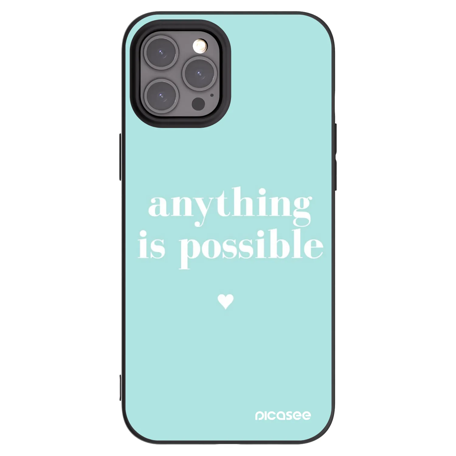 Picasee Μαύρη θήκη σιλικόνης για Apple iPhone 12 Pro Max - Anything is possible