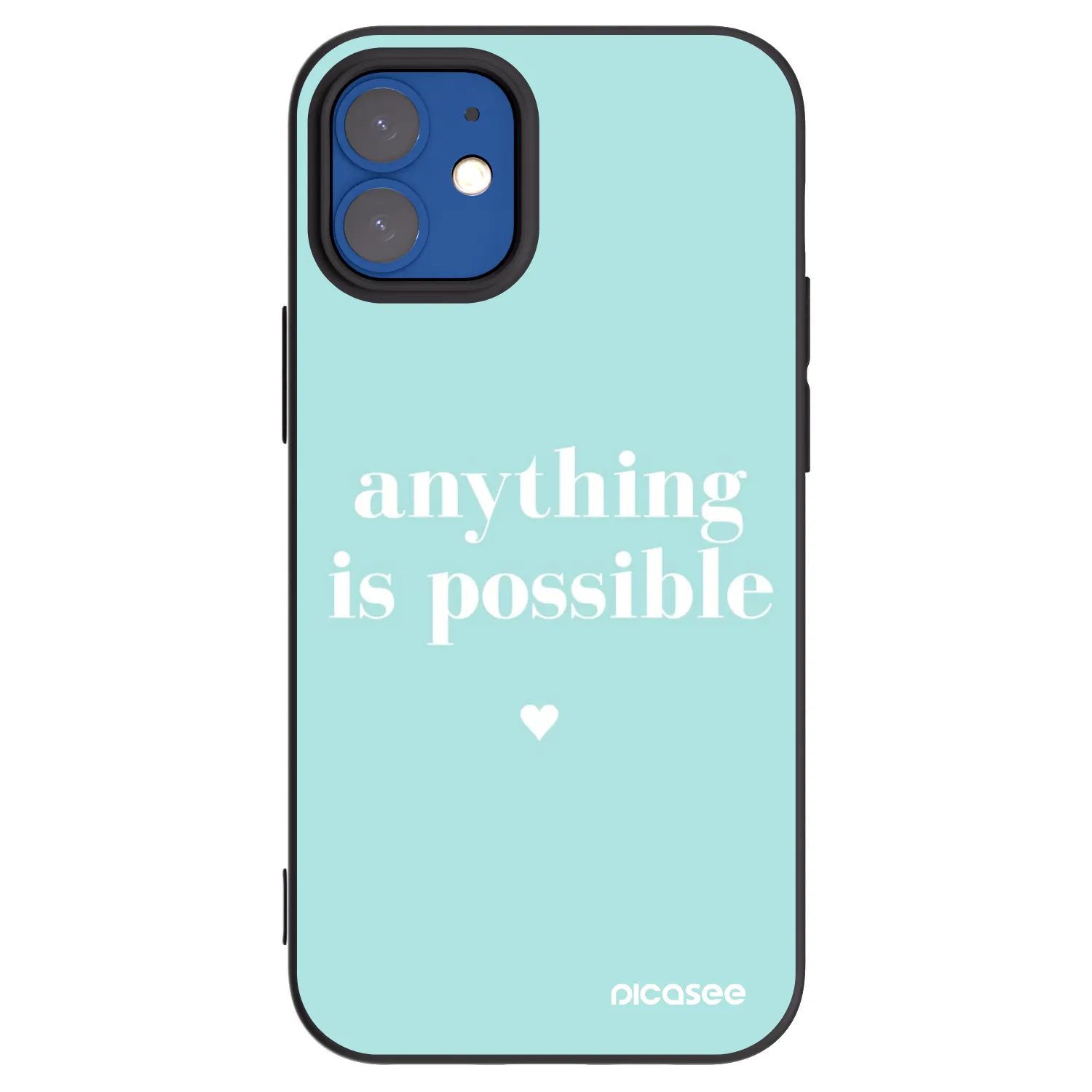 Picasee Μαύρη θήκη σιλικόνης για Apple iPhone 12 mini - Anything is possible
