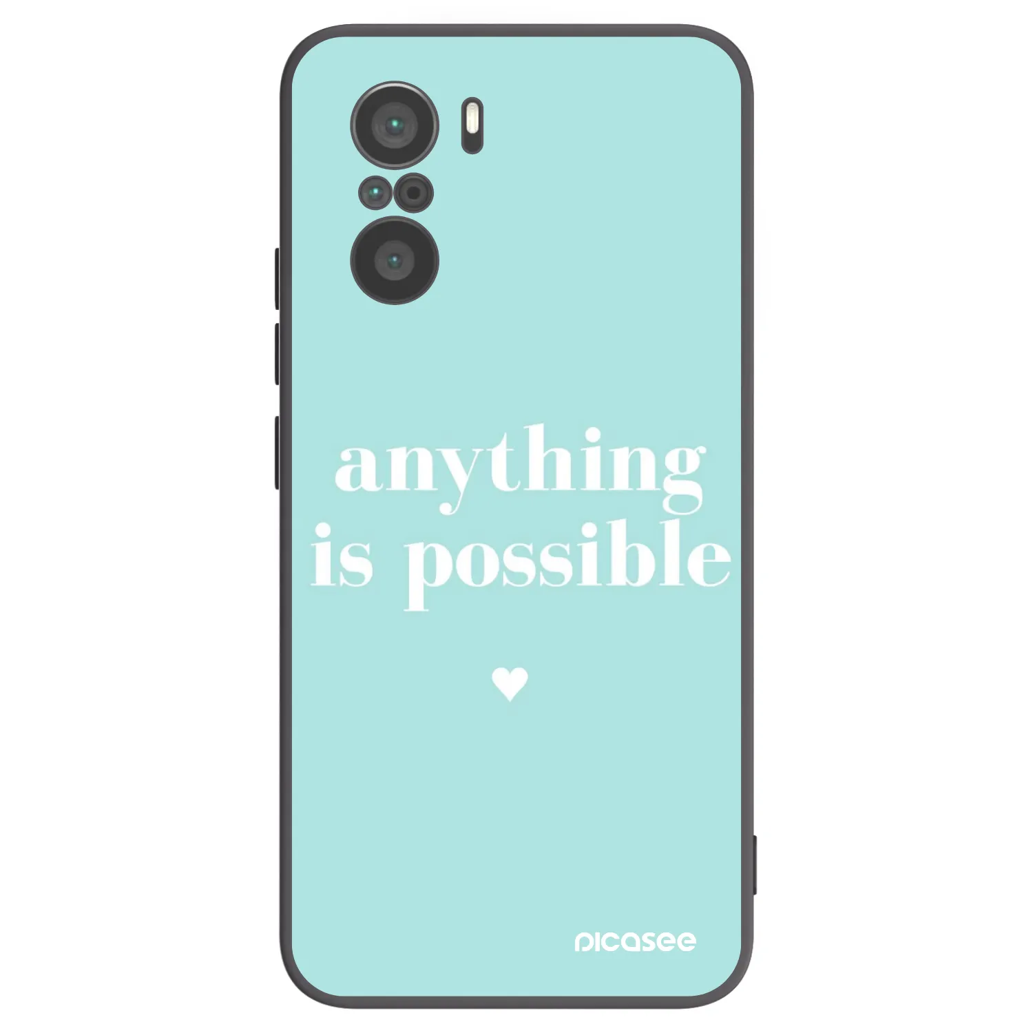 Picasee Μαύρη θήκη σιλικόνης για Xiaomi Poco F3 - Anything is possible