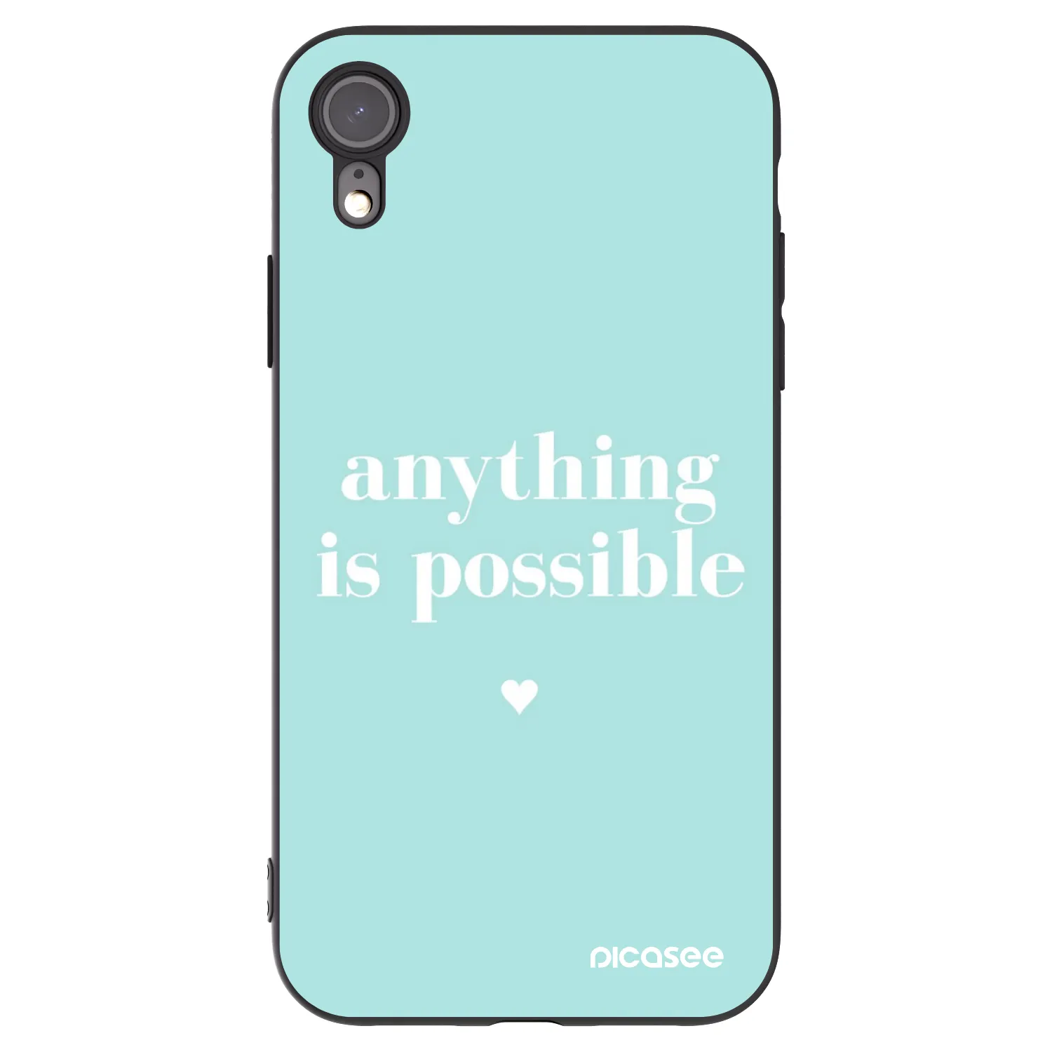 Picasee Μαύρη θήκη σιλικόνης για Apple iPhone XR - Anything is possible
