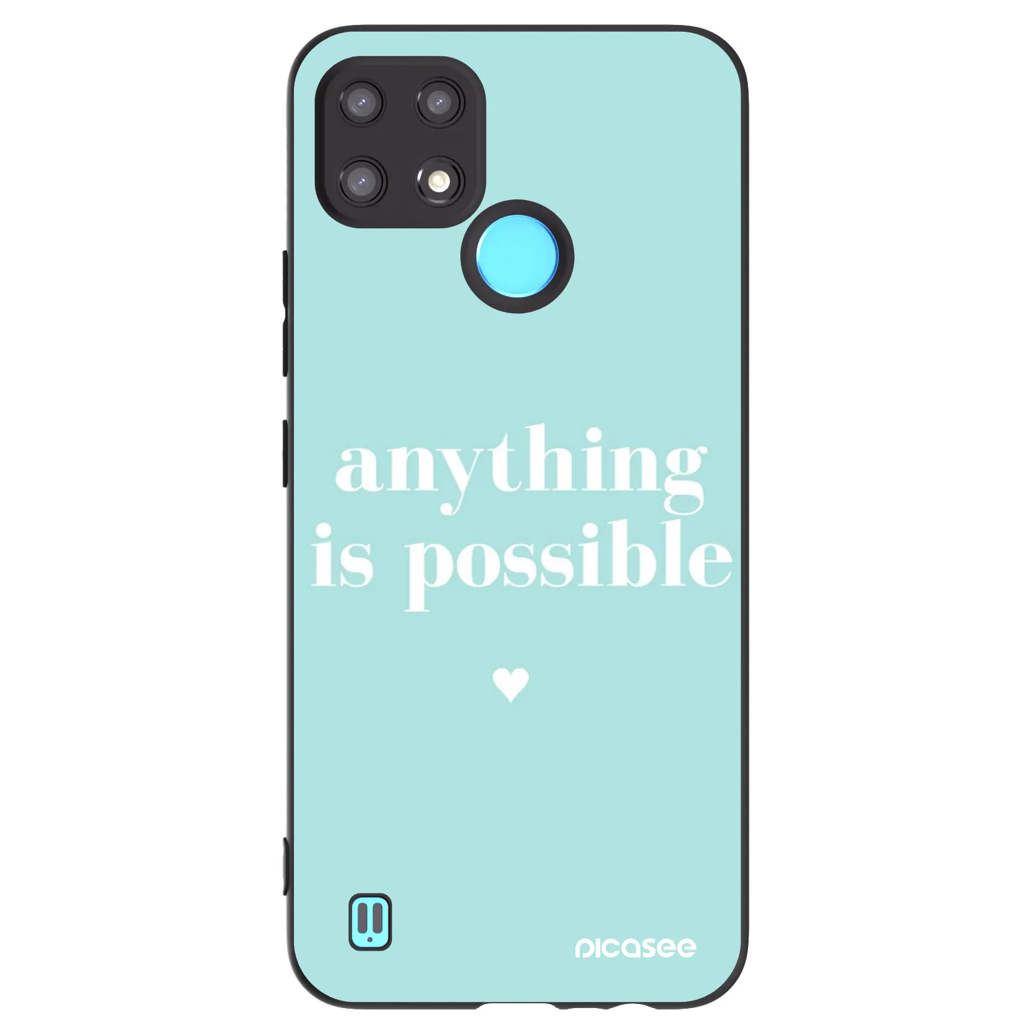 Picasee Μαύρη θήκη σιλικόνης για Realme C21 - Anything is possible